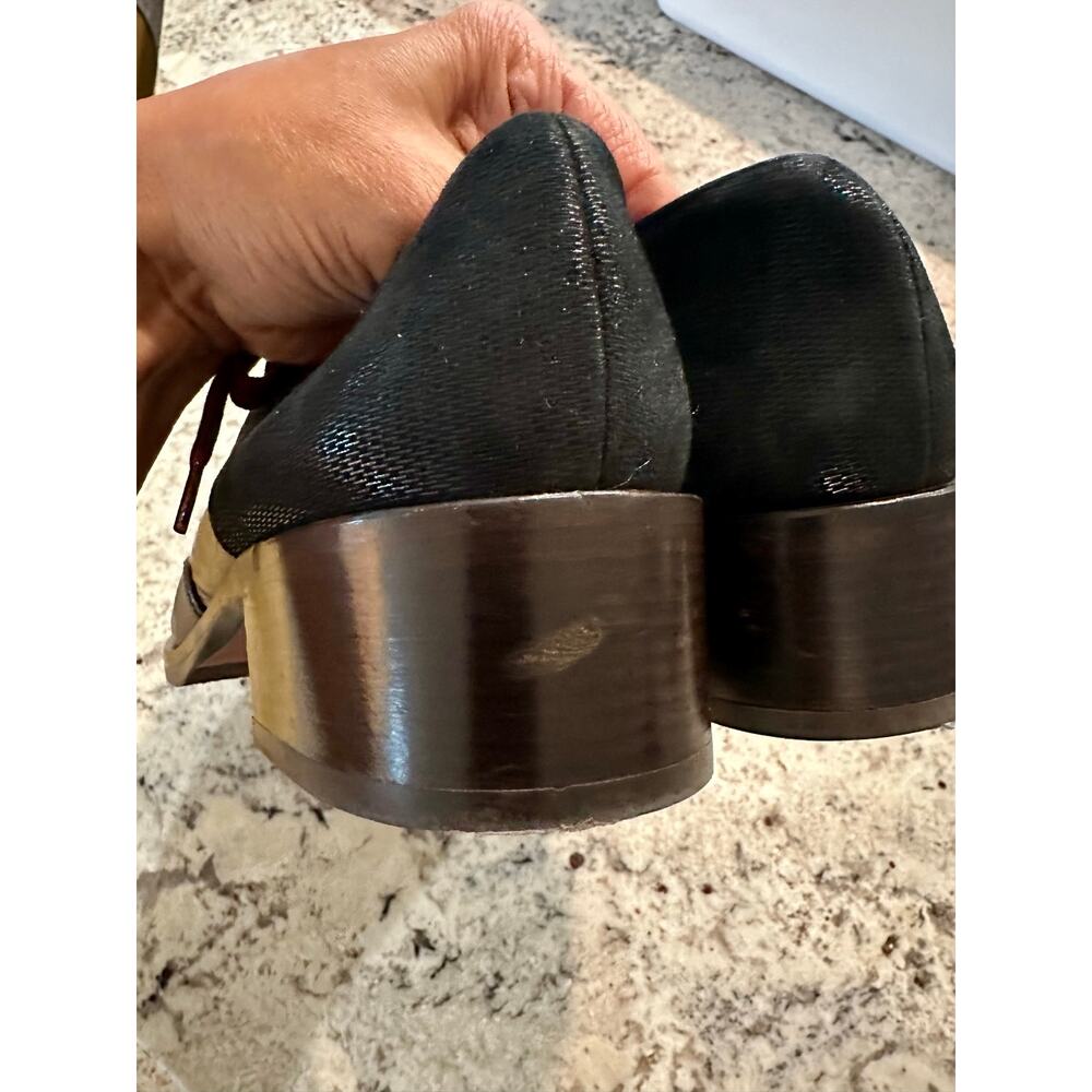 Chie Mihara Xeli Two-Tone Black/Burgundy Leather Block Heel Oxfords Size 38 $450 - Picture 17 of 17